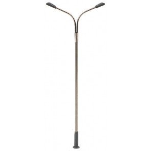 Faller 180201 - 1/87 LED-Straatverlichting, gebogen straatlantaarn, dubbele uithouder, koud wit