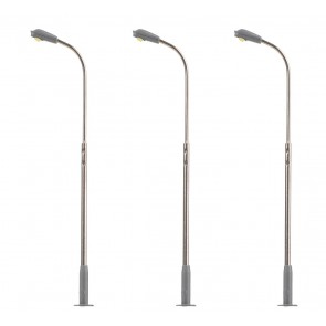 Faller 272120 - 1/160 LED-Straatverlichting, gebogen straatlantaarnen, koud wit, 3 stuks