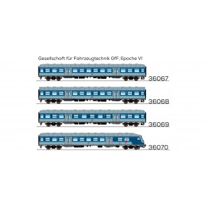 Esu 36068 - n-Wagen, H0, Bnrz 450.3, 80 22-35 706-7, 2. Kl, GfF Ep. VI, blau-weiß, DC