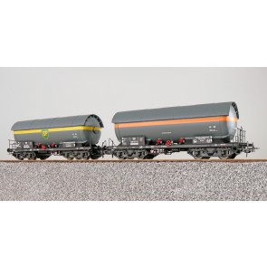 Esu 36520 - Gas-Kesselwagen Set, H0, ZAG 620, EVA 538 857 + BP 581 709, DB, Ep. III, Vorbildzustand um 1963, grau, DC