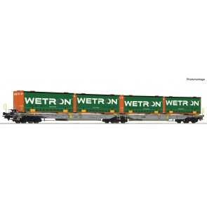 Roco 67401 - Dubbele containerwagen T2000 + containers Wetron