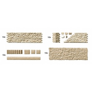 Preiser 18219 - 1:87 Bouwpakket met diverse muur varianten