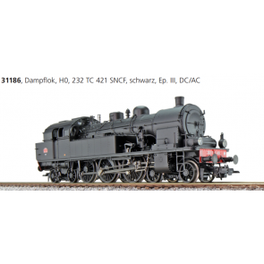 Esu 31186 - Dampflok, H0, T18, 232 TC 421 SNCF, Schwarz, Ep III, Vorbildzustand um 1950, LokSound, Doppelraucherzeuger, Rangierkupplung, DC/AC