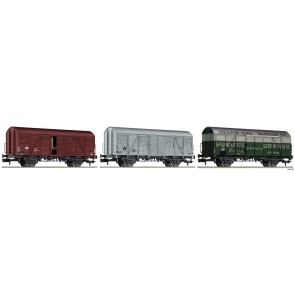 Fleischmann 831603 - 3-tlg. Set gedeckte Güterwagen Bauart Gs, NS