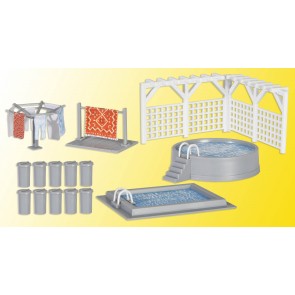 Kibri 38148 - H0 Deko-Set Garten u. Terrass