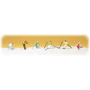 Preiser 10313 - 1:87 Afdalende skiers