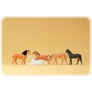 Preiser 14150 - 1:87 Paarden assorti
