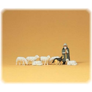 Preiser 14160 - 1:87 Schaapskudde met herder en hond
