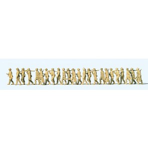 Preiser 16626 - 1:87 24 Onbeschilderde soldaten Duitse Leger in Afrika march
