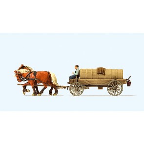 Preiser 30414 - 1:87 Gierwagen met paarden