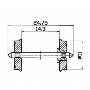 Roco 40264 - Radsatz RP25 isol. 11mm    1 P