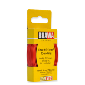 Brawa 3102 - Litze 0,14 mm², 10 m Ring, rot