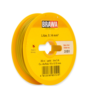 Brawa 3151 - Schaltlitze 0,14 mm², 25 m Spule, gelb