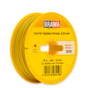 Brawa 3210 - Einzelader 0,25 mm², 25 m Spule, gelb