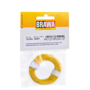 Brawa 32401 - Decoderlitze 0,05 mm², 10 m Ring, gelb