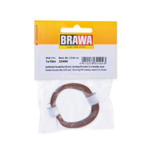 Brawa 32404 - Decoderlitze 0,05 mm², 10 m Ring, braun