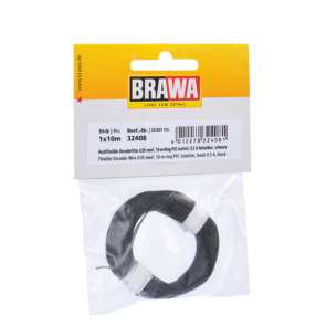 Brawa 32408 - Decoderlitze 0,05 mm², 10 m Ring, schwarz