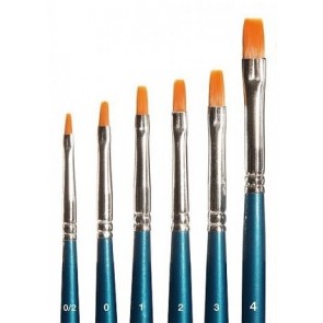 Faller 172131 - SET 6 PLATTE KWASTEN SYNTHETISCH 0/2,0,1,2,3,4