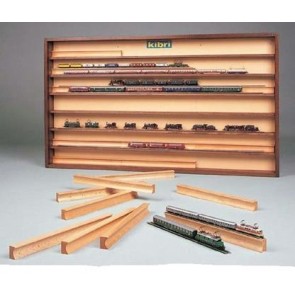 Kibri 12009 - Inzetstukken voor vitrine 12010. 21 stuks (naturel hout)