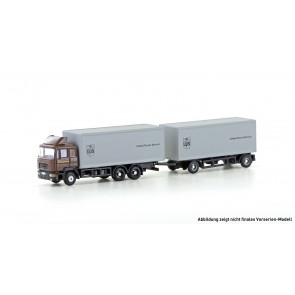 Minis LC4602 - 1/160 MAN F90 3-ACHS KOFFER-HÄNGERZUG UPS 