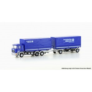 Minis LC4636 - 1/160 MAN F90 3-ACHS W.PRITSCHEN-HÄNGERZUG THW 