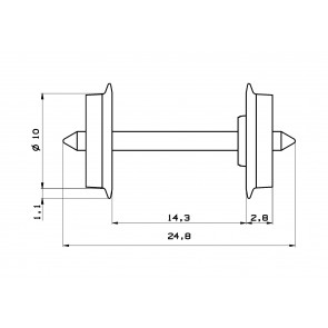 Roco 40177 - DC Radsatz 10mm               